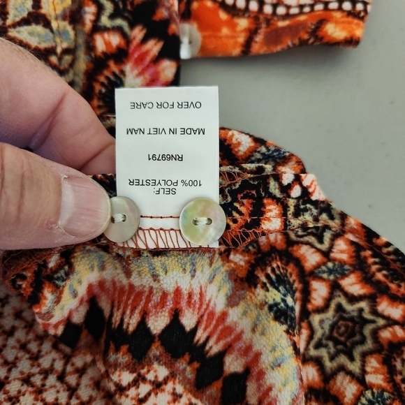 ANTHROPOLOGIE Fig and Flower Boho Tunic Top, sz S - Picture 7 of 9